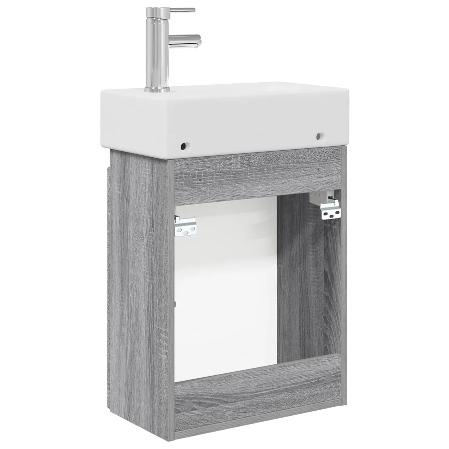 Meuble de salle de bain avec robinet Sonoma gris - 7