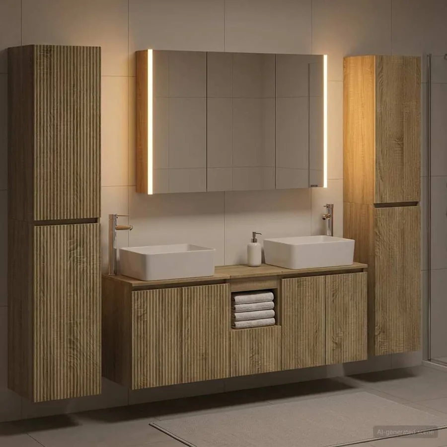 Ensemble de mobilier de salle de bain 6 pcs Chêne Sonoma