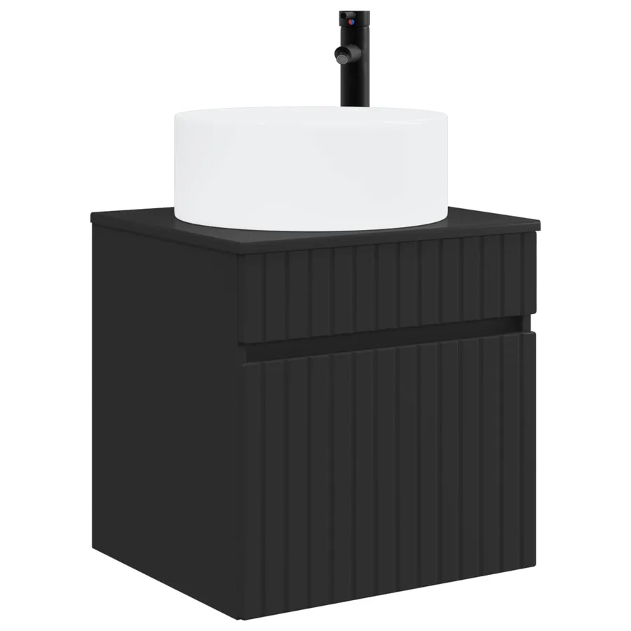 Meuble de lavabo mural Noir 49 x 44,5 x 65,5 cm - 2