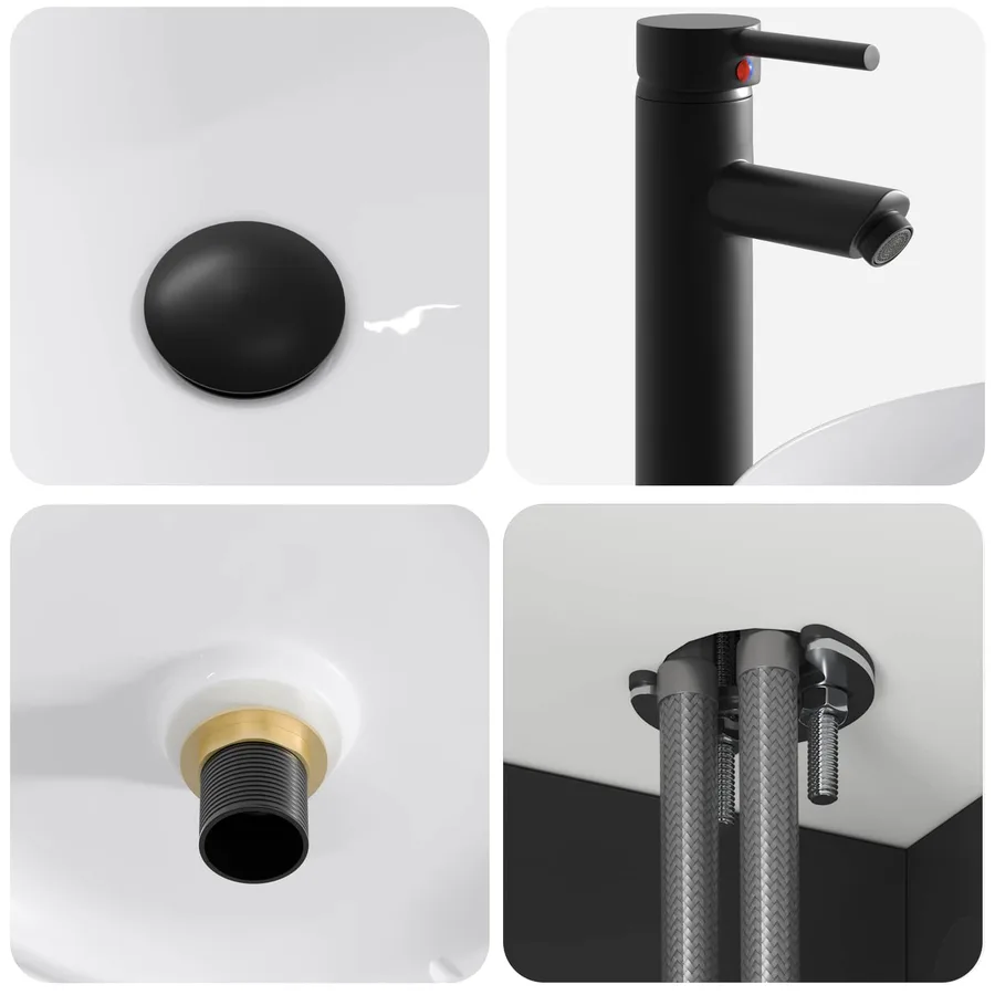 Meuble de lavabo mural Noir 49 x 44,5 x 65,5 cm - 6