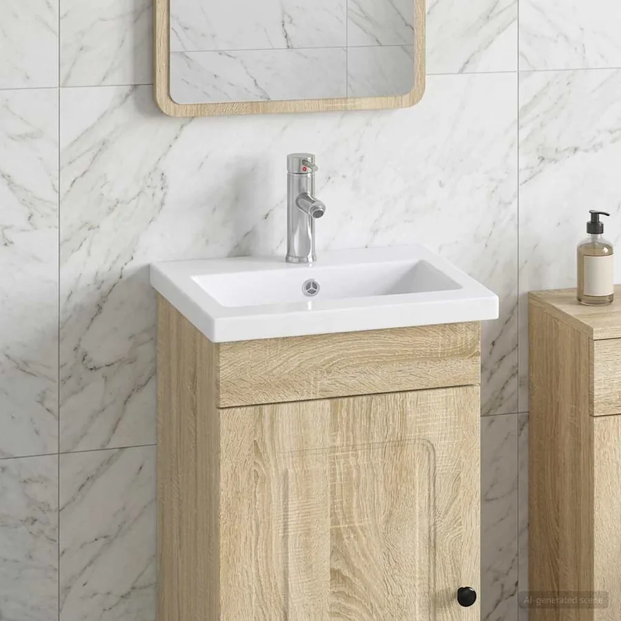 Lavabo de salle de bains Chrome 42 x 40 x 16,5 cm métal