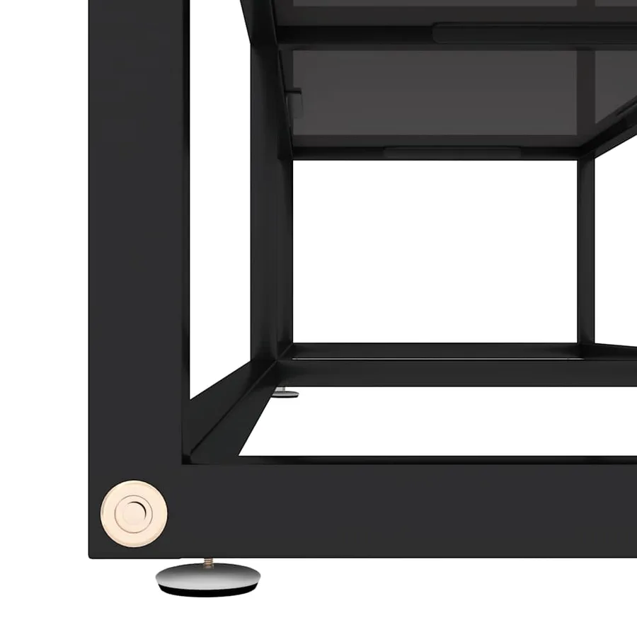 Meuble TV noir 160x40x40,5 cm verre trempé - 5