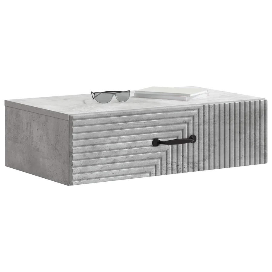Table d'appoint murale Gris béton 59 x 34,5 x 17 cm - 3