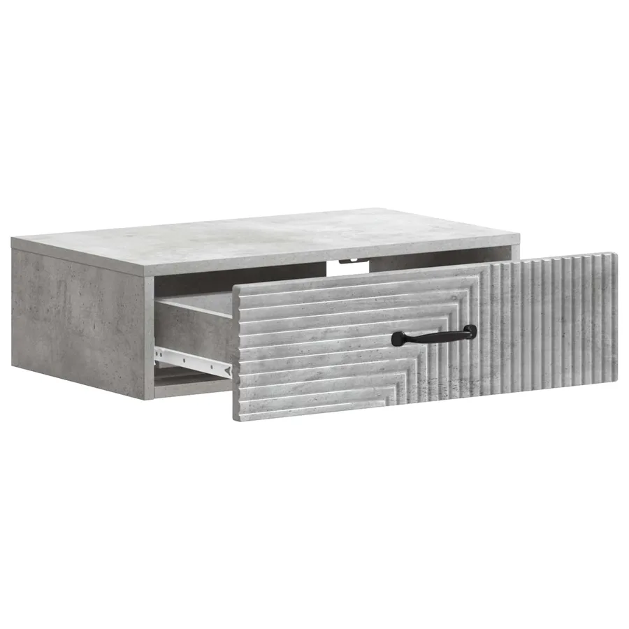 Table d'appoint murale Gris béton 59 x 34,5 x 17 cm - 4