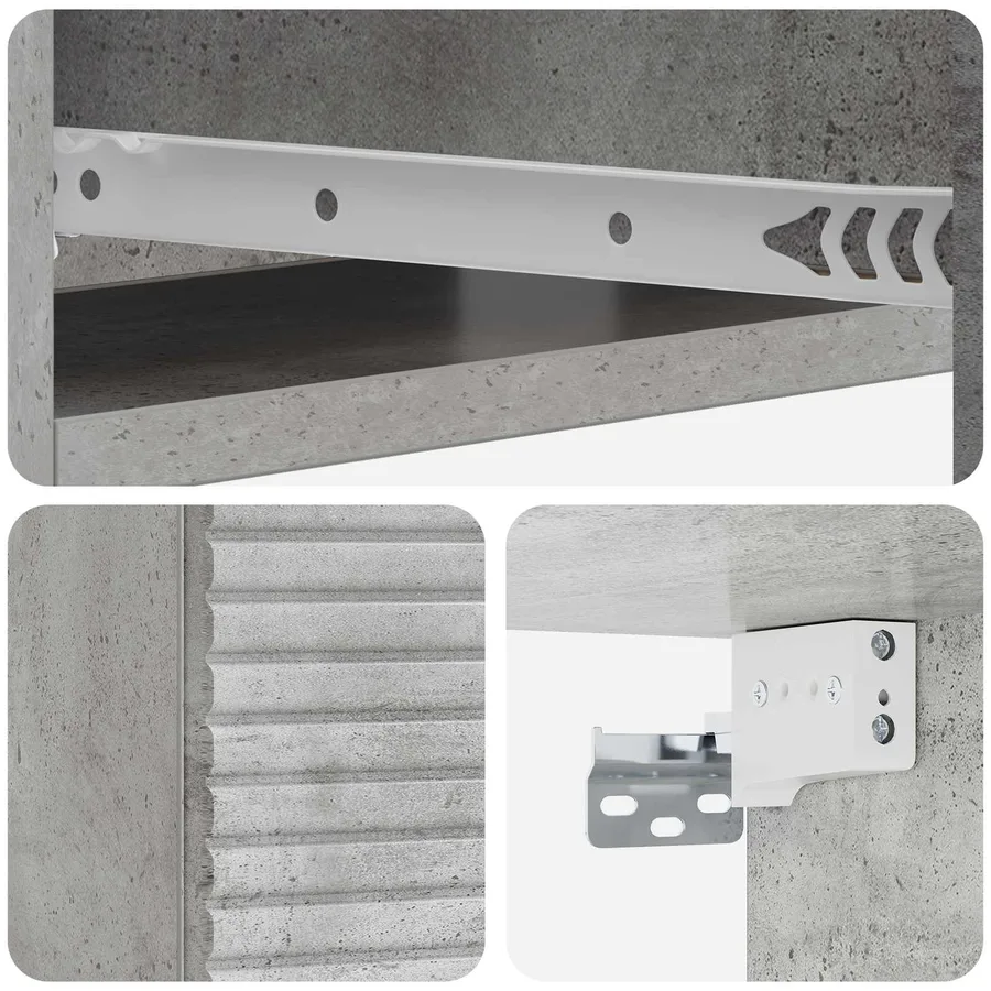 Table d'appoint murale Gris béton 59 x 34,5 x 17 cm - 8