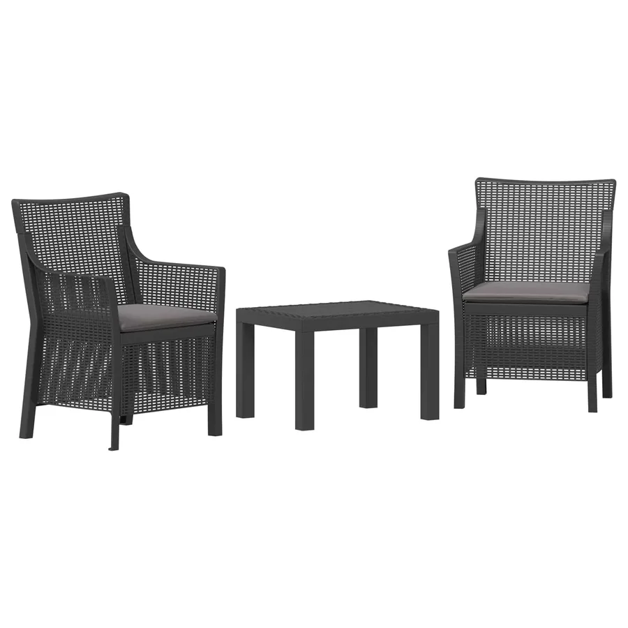 Ensemble salon avec coussin 3 pcs Anthracite PP - 2
