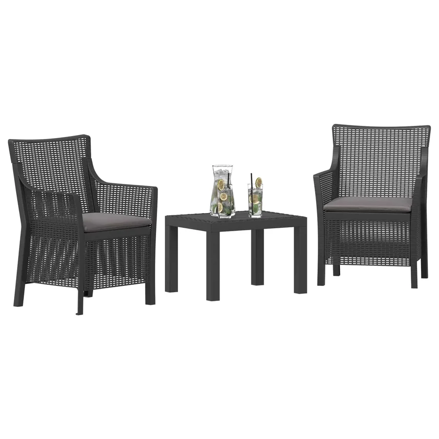 Ensemble salon avec coussin 3 pcs Anthracite PP - 3