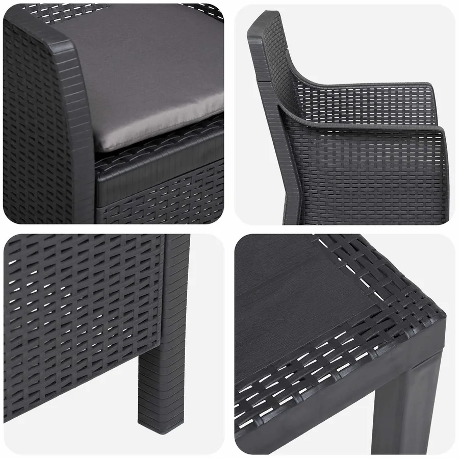 Ensemble salon avec coussin 3 pcs Anthracite PP - 8