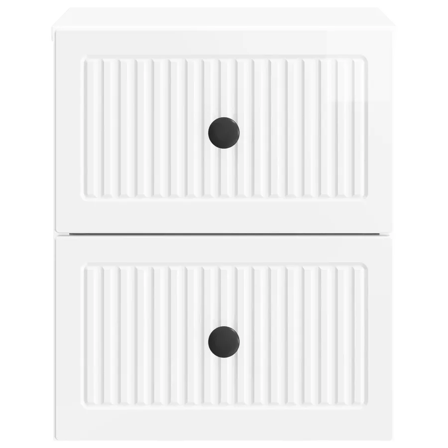 Cabinet de chevet mural Blanc brillant 33 x 34,5 x 40 cm - 5