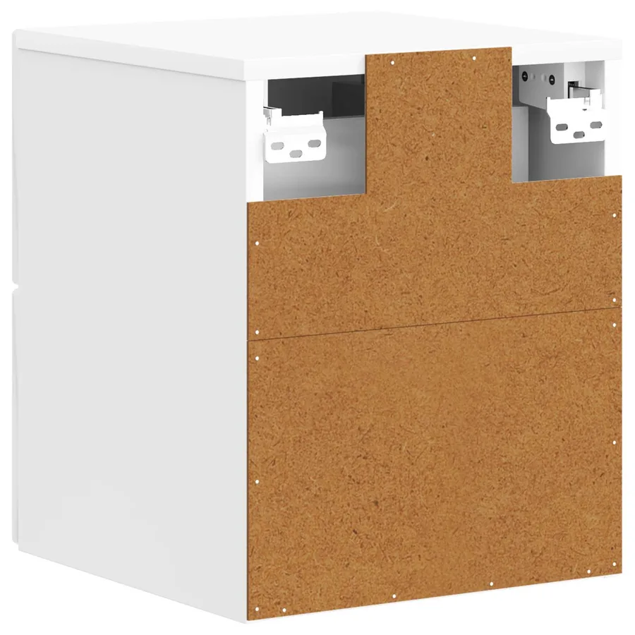 Cabinet de chevet mural Blanc brillant 33 x 34,5 x 40 cm - 7