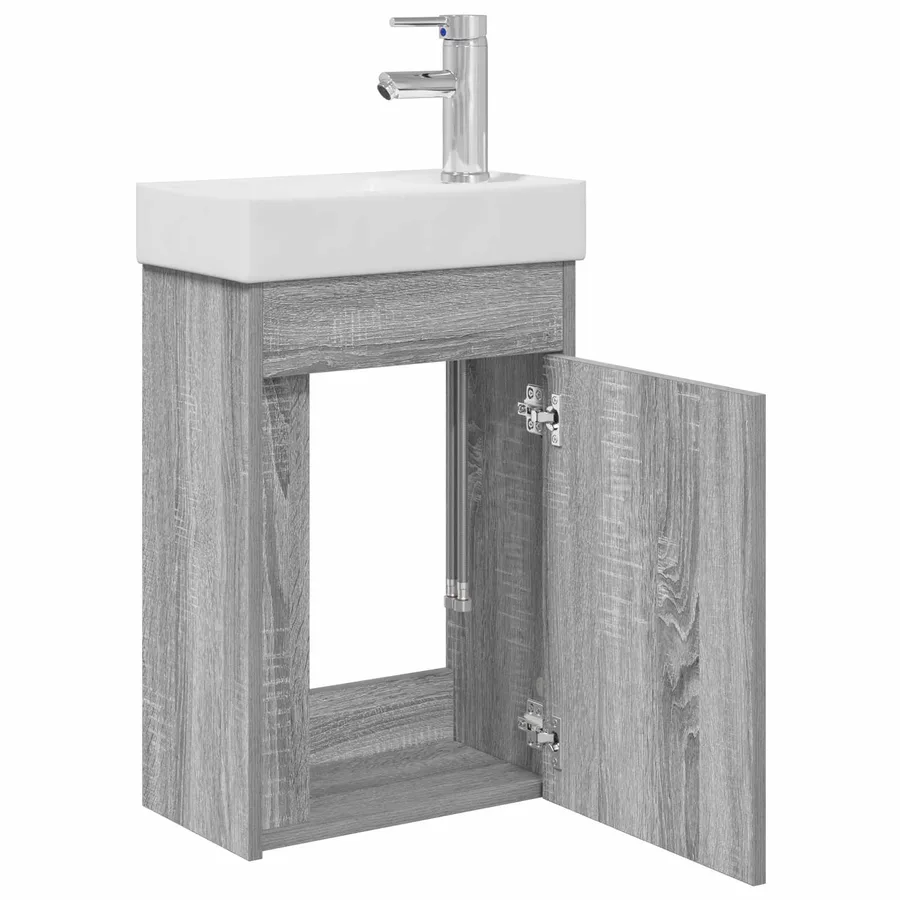 Meuble de salle de bain avec robinet Sonoma gris - 4