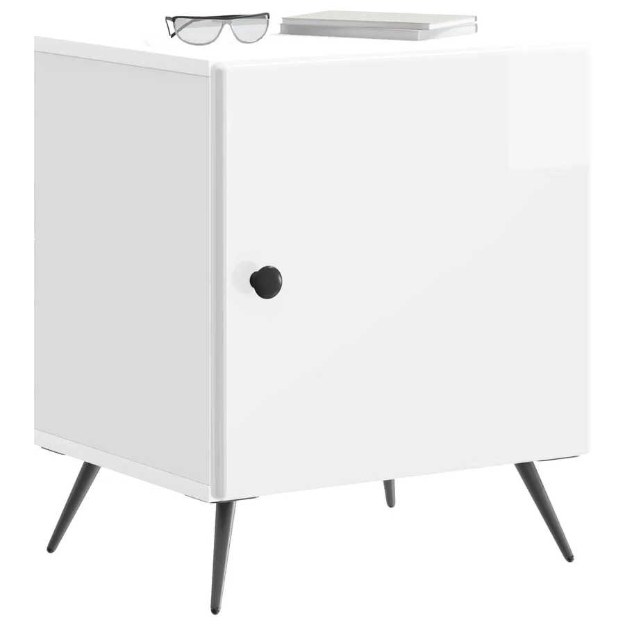 Cabinet de chevet 2 pcs Blanc brillant 43 x 34,5 x 50 cm - 3