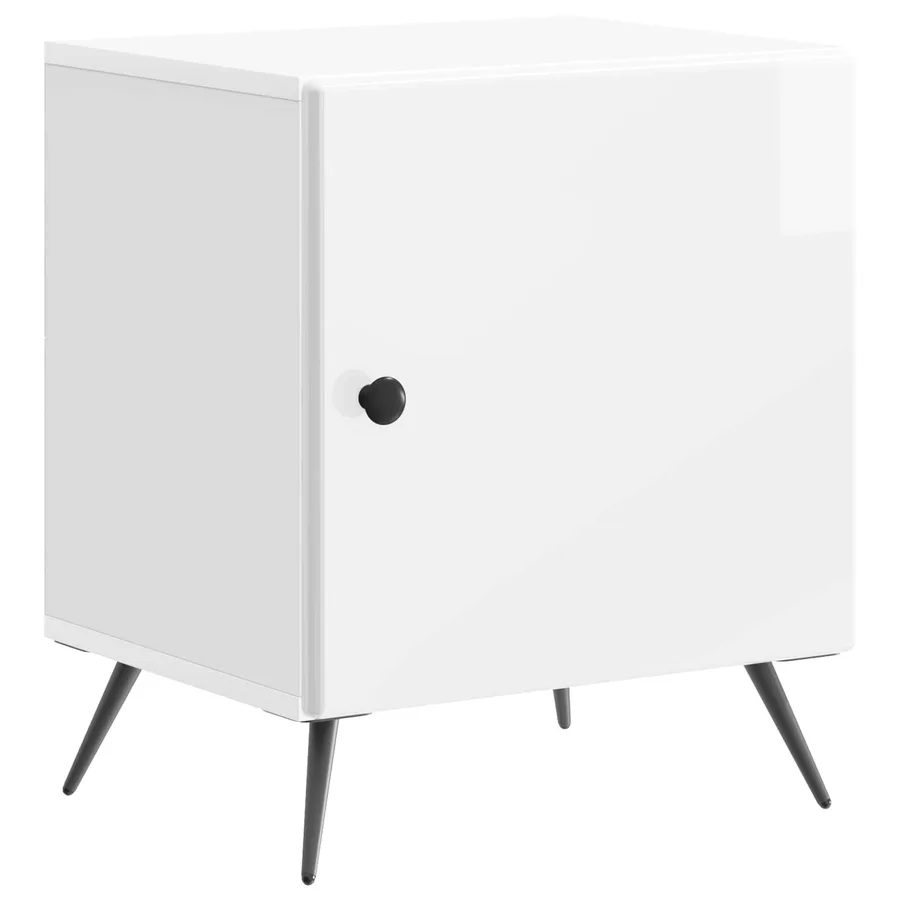 Cabinet de chevet 2 pcs Blanc brillant 43 x 34,5 x 50 cm - 5