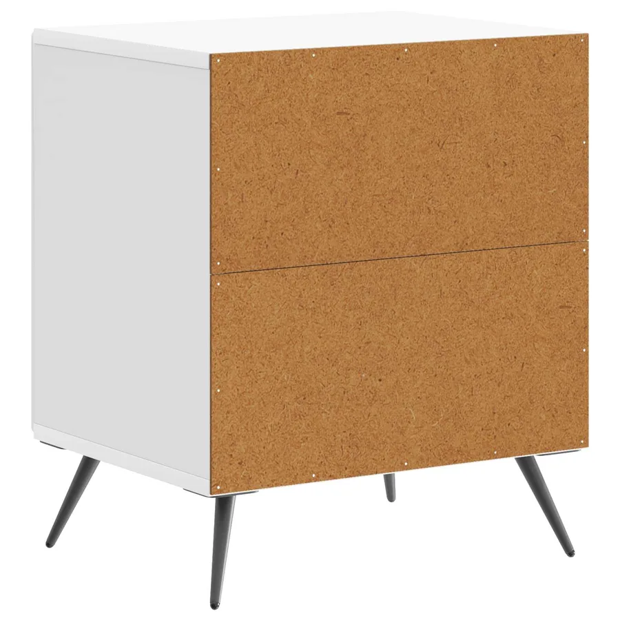 Cabinet de chevet 2 pcs Blanc brillant 43 x 34,5 x 50 cm - 9