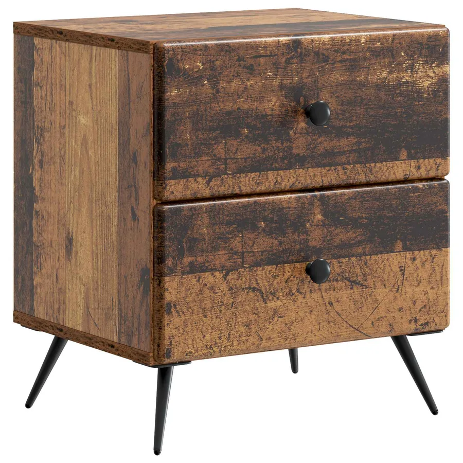 Cabinet de chevet avec tiroir Bois ancien 43 x 34,5 x 47,5 cm - 2