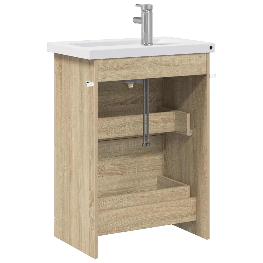 Ensemble de mobilier de salle de bain Chêne Sonoma - 7