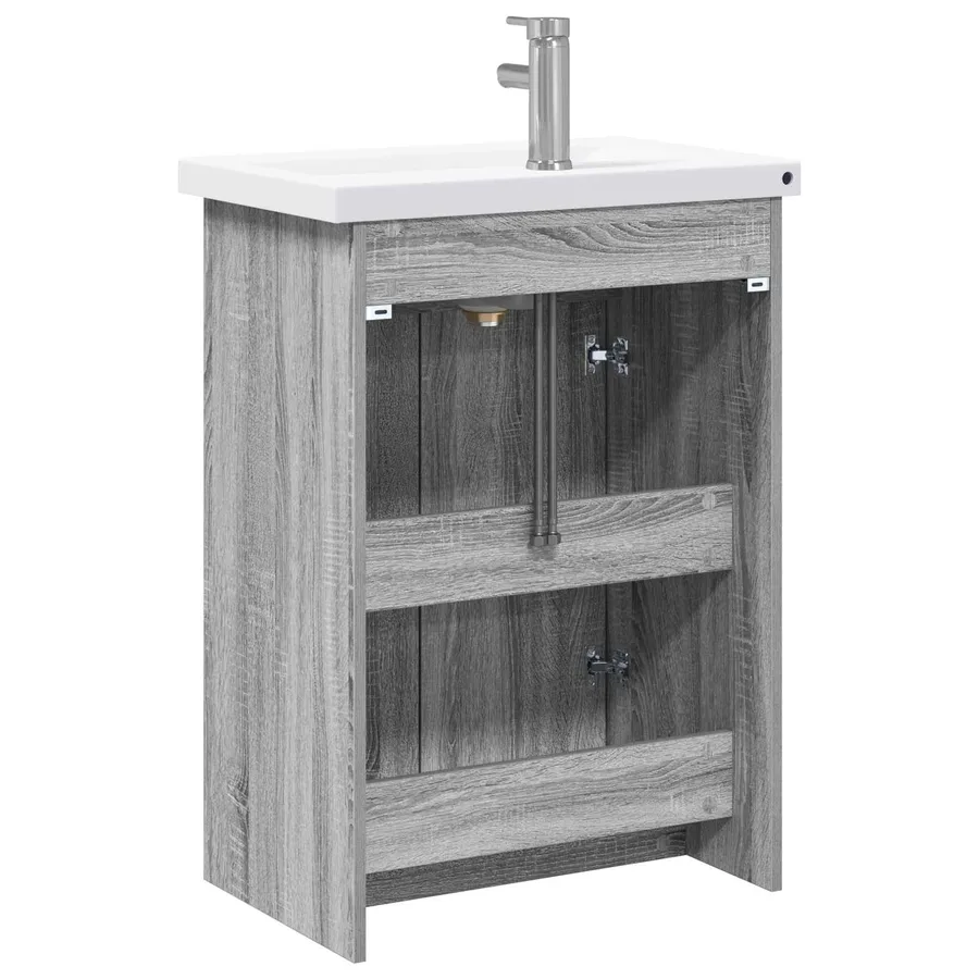 Ensemble de mobilier de salle de bain Sonoma gris - 7