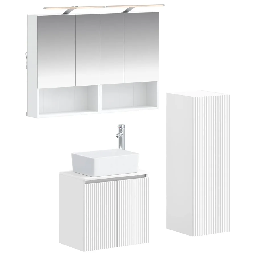 Ensemble de mobilier de salle de bain 4 pcs Blanc - 2