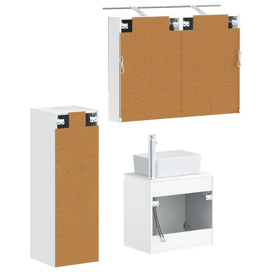 Ensemble de mobilier de salle de bain 4 pcs Blanc - 5