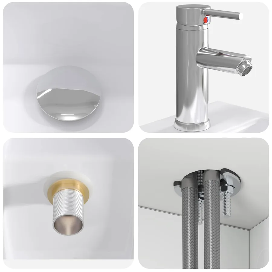 Ensemble de mobilier de salle de bain 4 pcs Blanc - 7