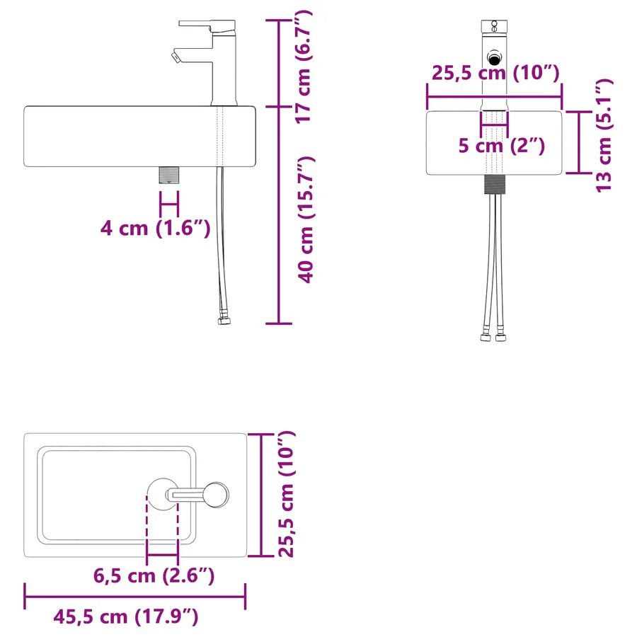Meuble de salle de bain avec robinet Chêne Sonoma - 11