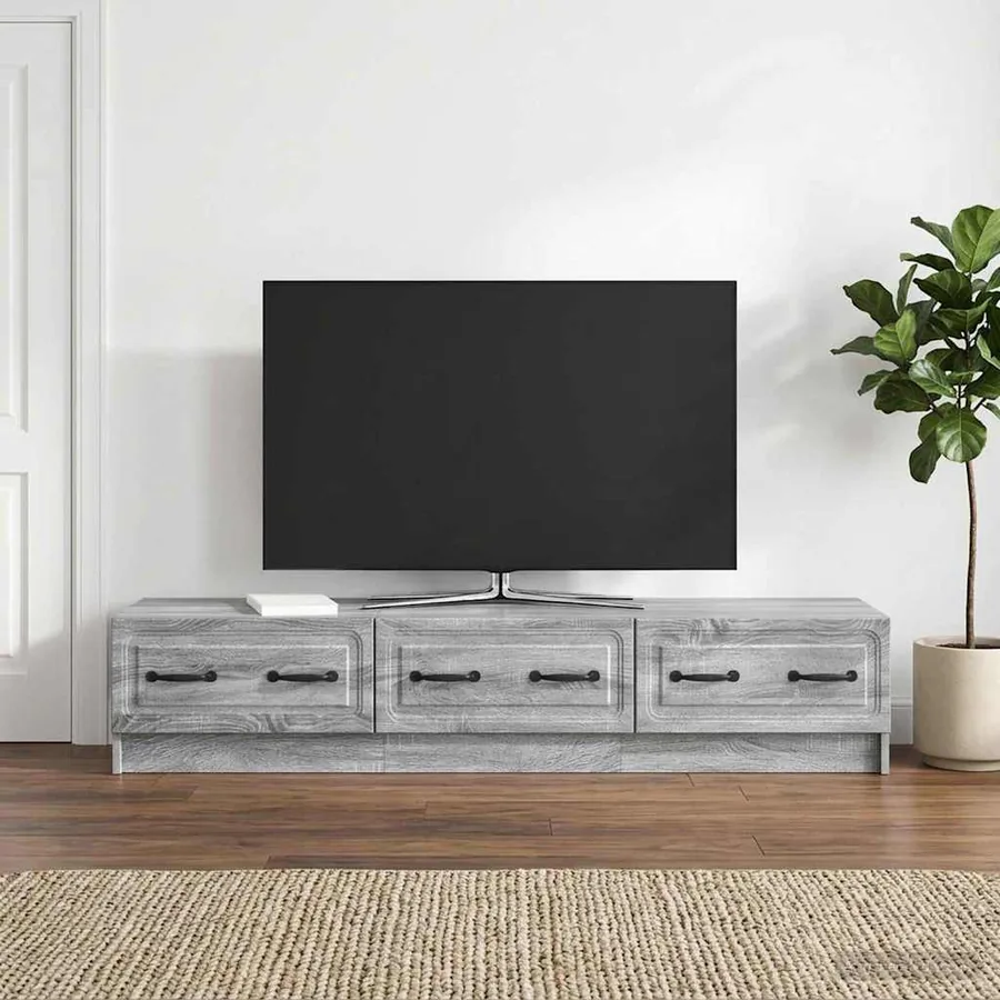 Meuble TV Sonoma gris 147 x 34,5 x 27 cm Bois d'ingénierie