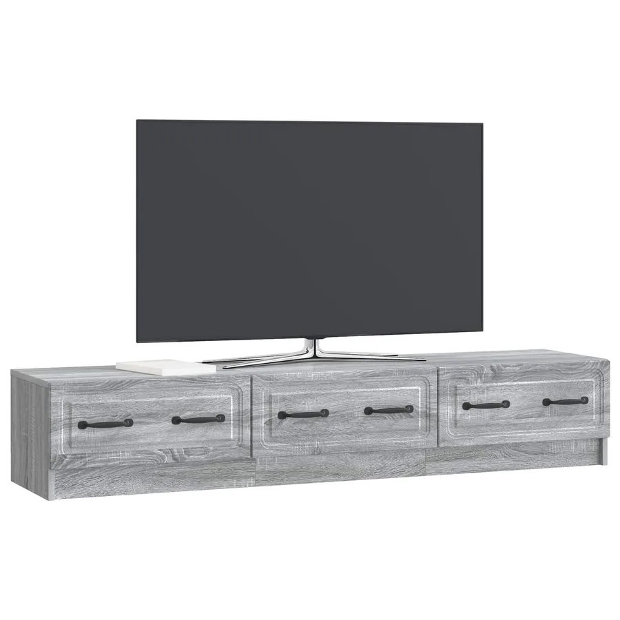 Meuble TV Sonoma gris 147 x 34,5 x 27 cm Bois d'ingénierie - 3