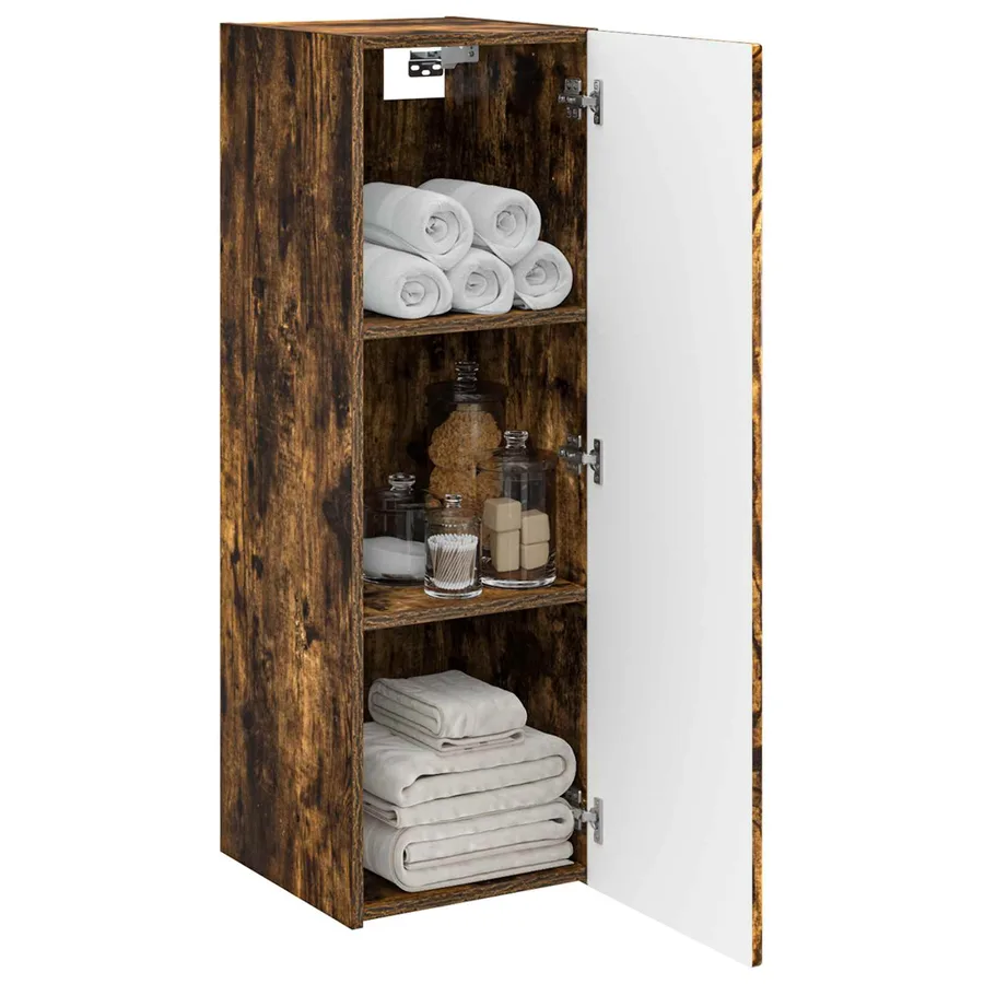 Cabinet de Salle de Bain Mural Chêne fumé 33 x 34,5 x 100 cm - 3