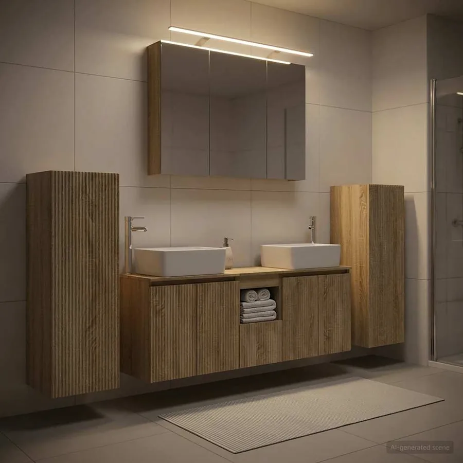 Ensemble de mobilier de salle de bain 6 pcs Chêne Sonoma