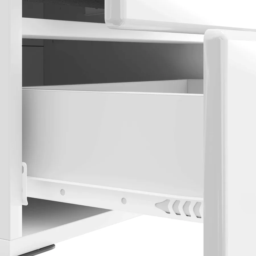 Cabinet de chevet 2 pcs Blanc brillant 43 x 34,5 x 47,5 cm - 11