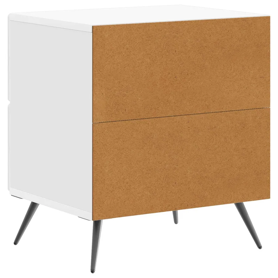 Cabinet de chevet 2 pcs Blanc brillant 43 x 34,5 x 47,5 cm - 9