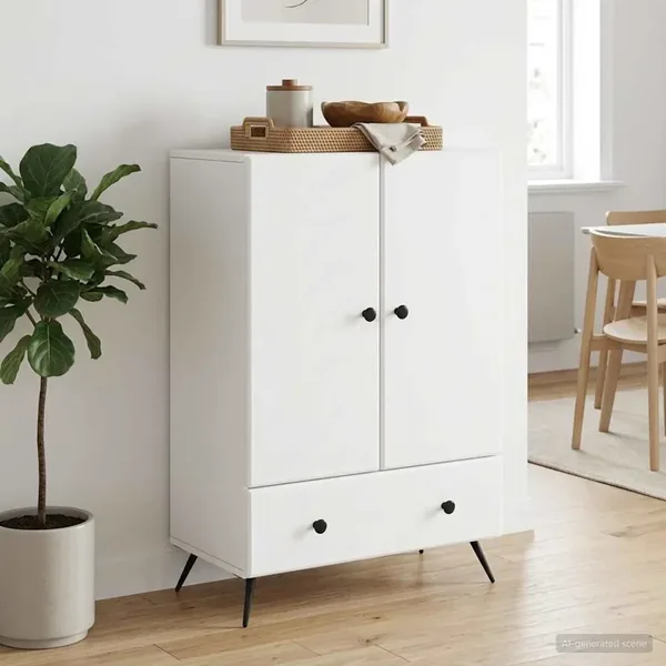 Buffet Blanc 66 x 34,5 x 95 cm Bois d'ingénierie