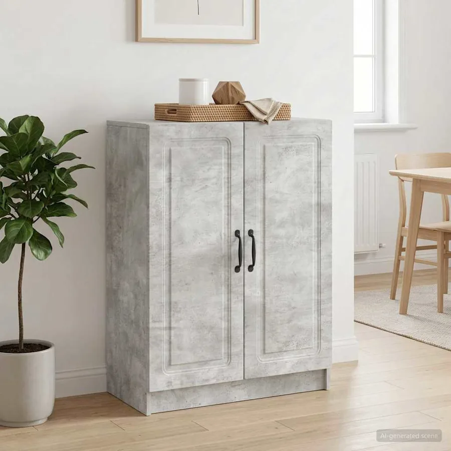 Buffet Gris béton 66 x 34,5 x 87 cm Bois d'ingénierie