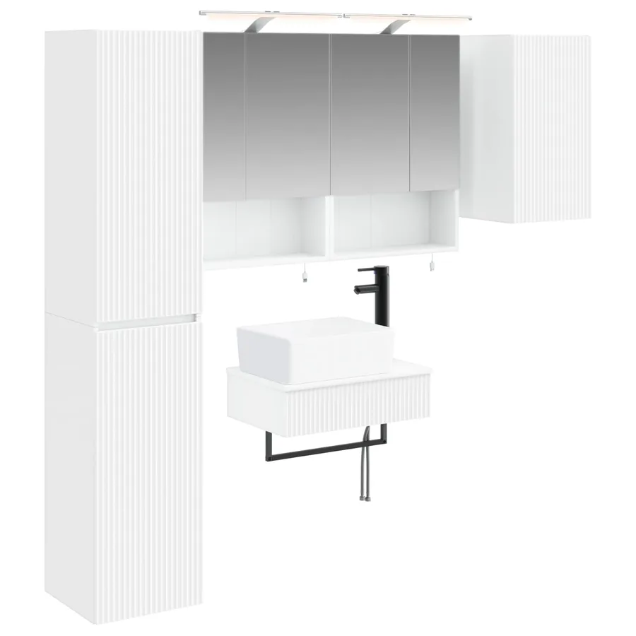 Ensemble de mobilier de salle de bain 5 pcs Blanc - 2