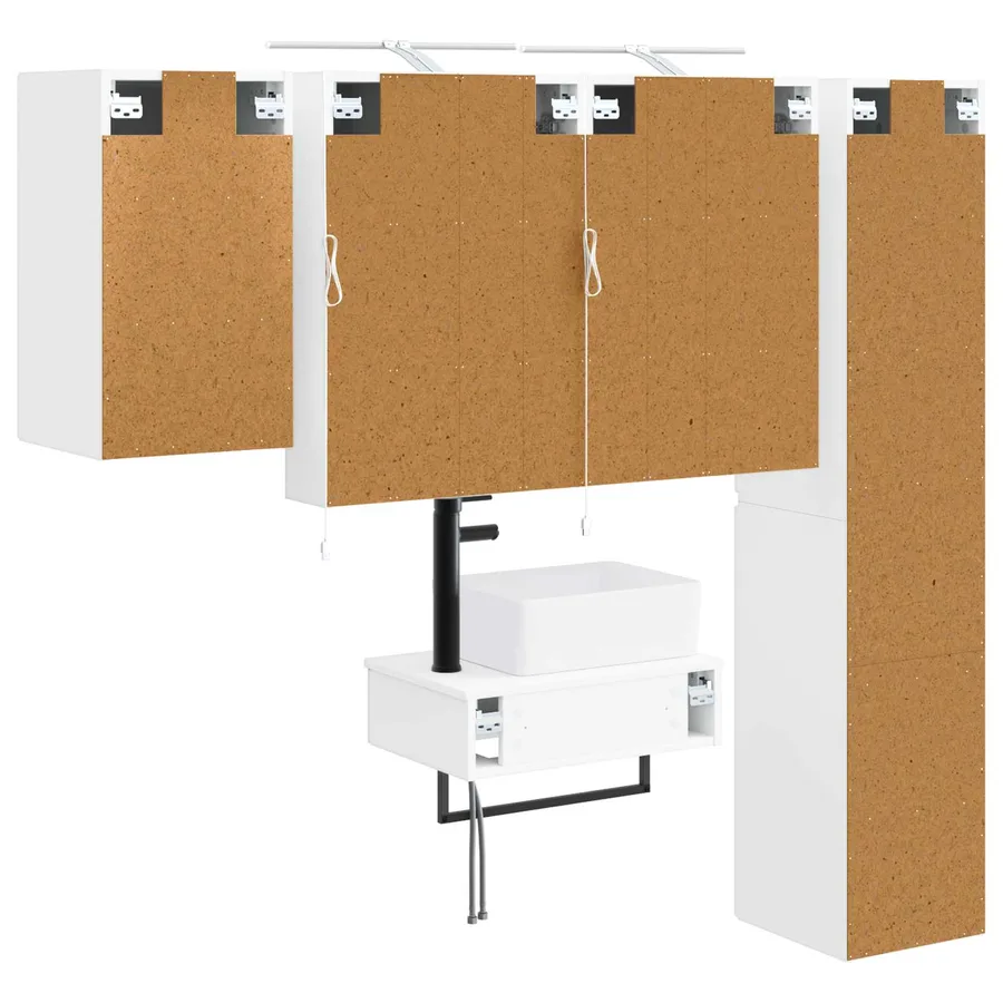 Ensemble de mobilier de salle de bain 5 pcs Blanc - 9
