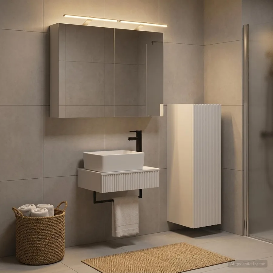 Ensemble d'armoire de salle de bain 4 pcs Blanc