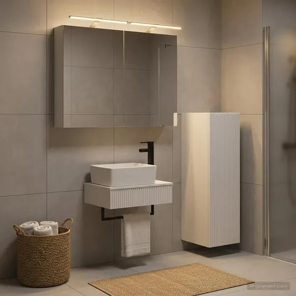 Ensemble d'armoire de salle de bain 4 pcs Blanc