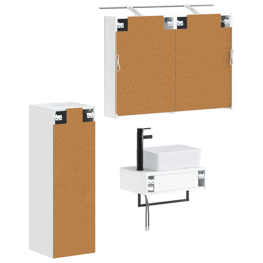 Ensemble d'armoire de salle de bain 4 pcs Blanc - 5