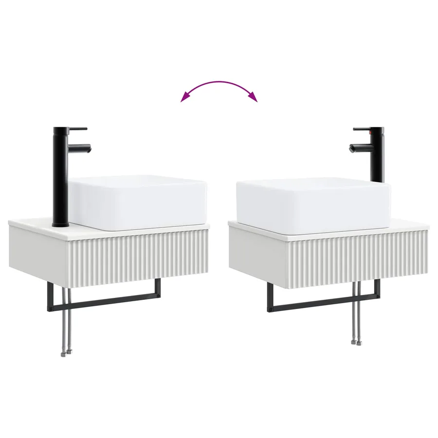 Ensemble d'armoire de salle de bain 4 pcs Blanc - 9