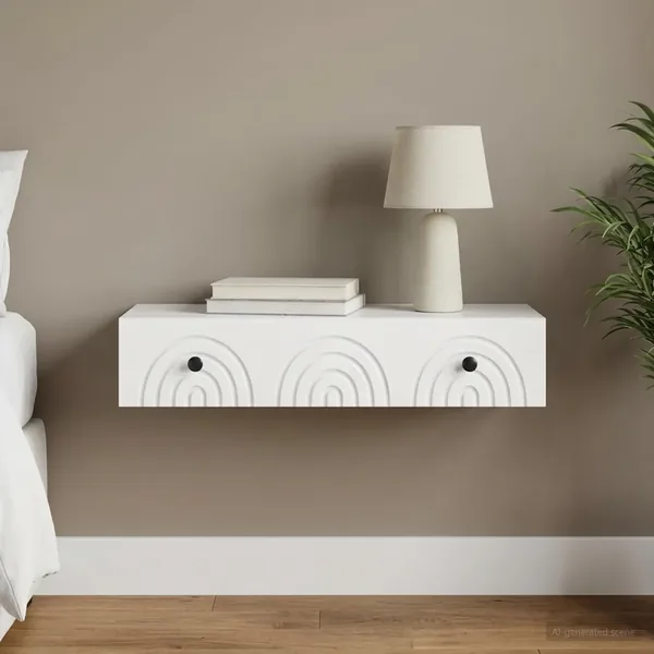 Table d'appoint murale Blanc 87,5 x 34,5 x 17 cm