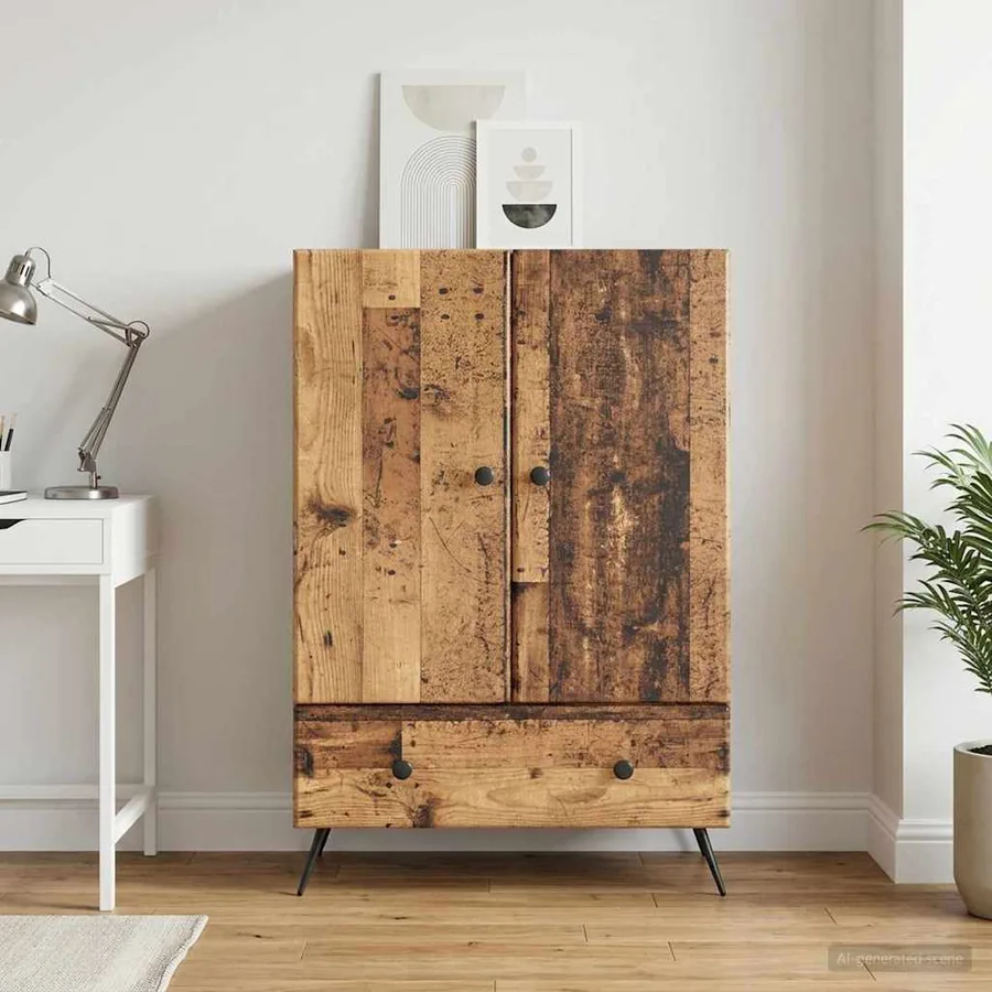 Buffet Bois ancien 66 x 34,5 x 95 cm Bois d'ingénierie - 3
