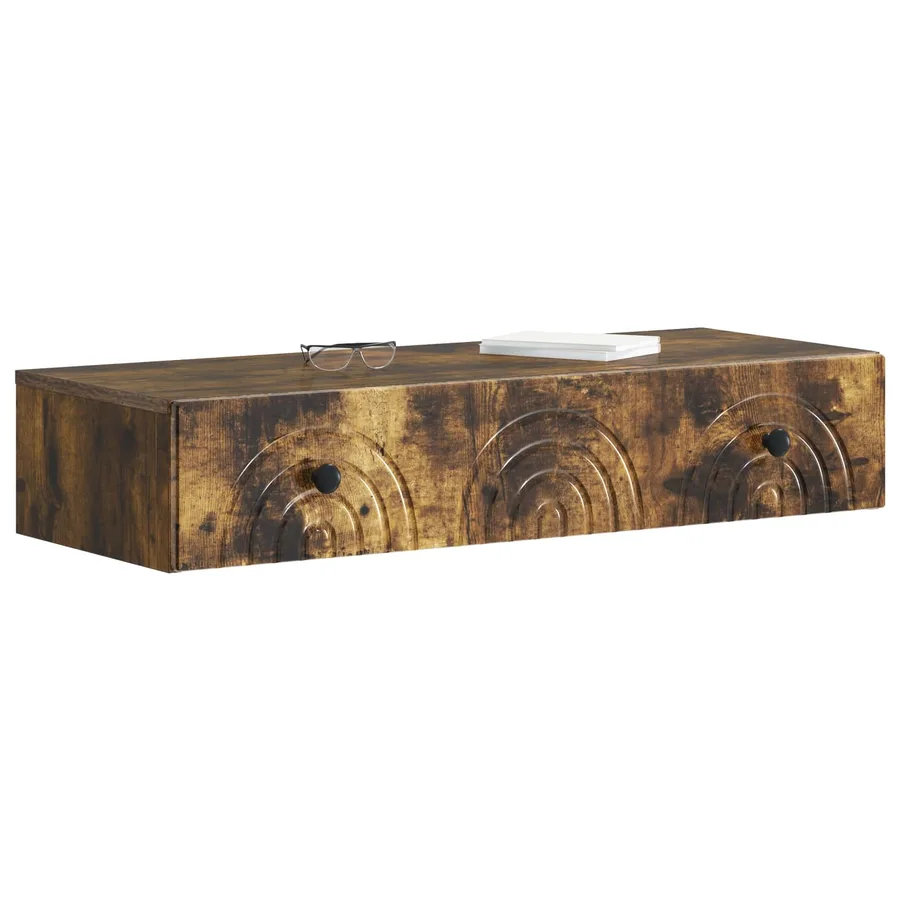 Table d'appoint murale Chêne fumé 87,5 x 34,5 x 17 cm - 3