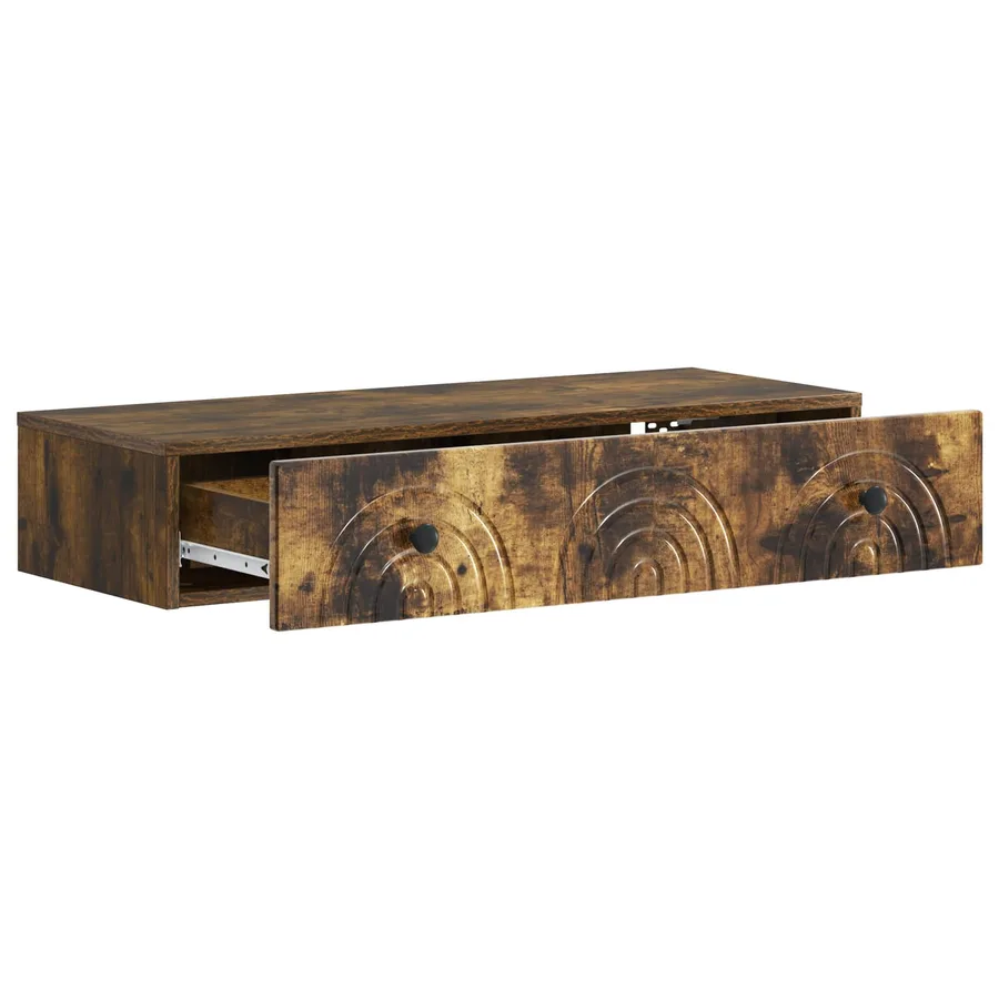 Table d'appoint murale Chêne fumé 87,5 x 34,5 x 17 cm - 4