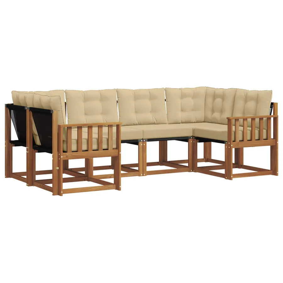 Ensemble de canapés d'extérieur 6 pcs Naturel et Beige - 2