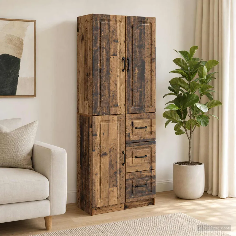Ensemble de Meubles 2 pcs Bois ancien Bois d'ingénierie