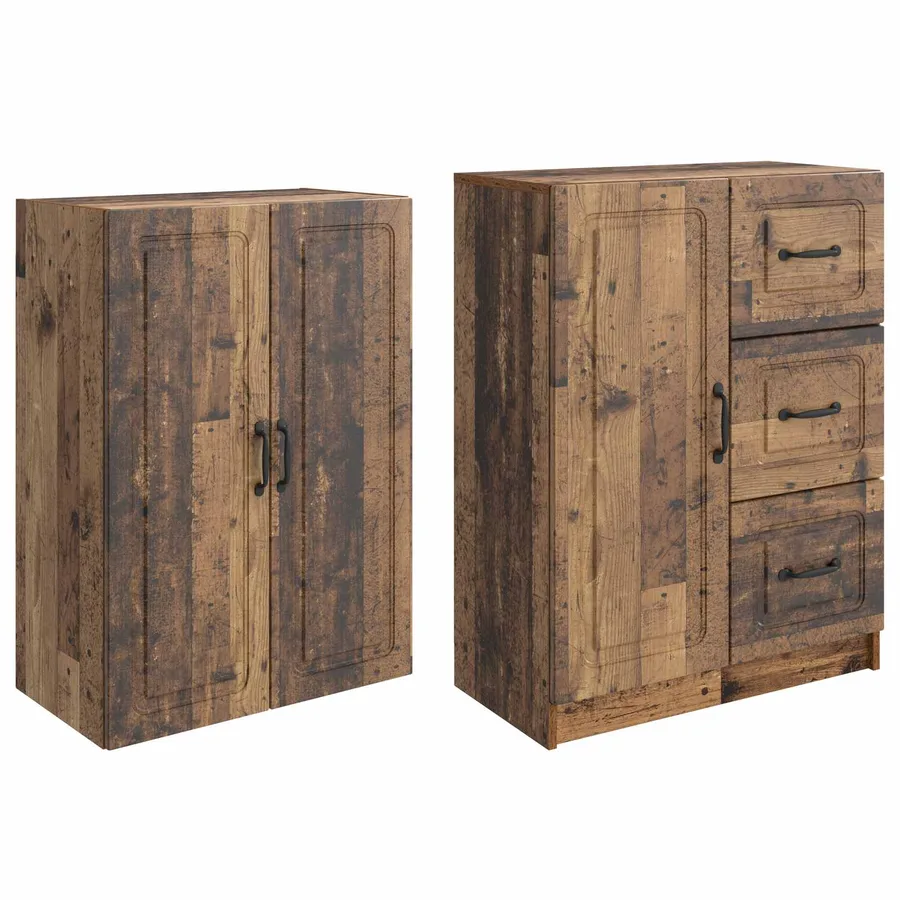 Ensemble de Meubles 2 pcs Bois ancien Bois d'ingénierie - 4