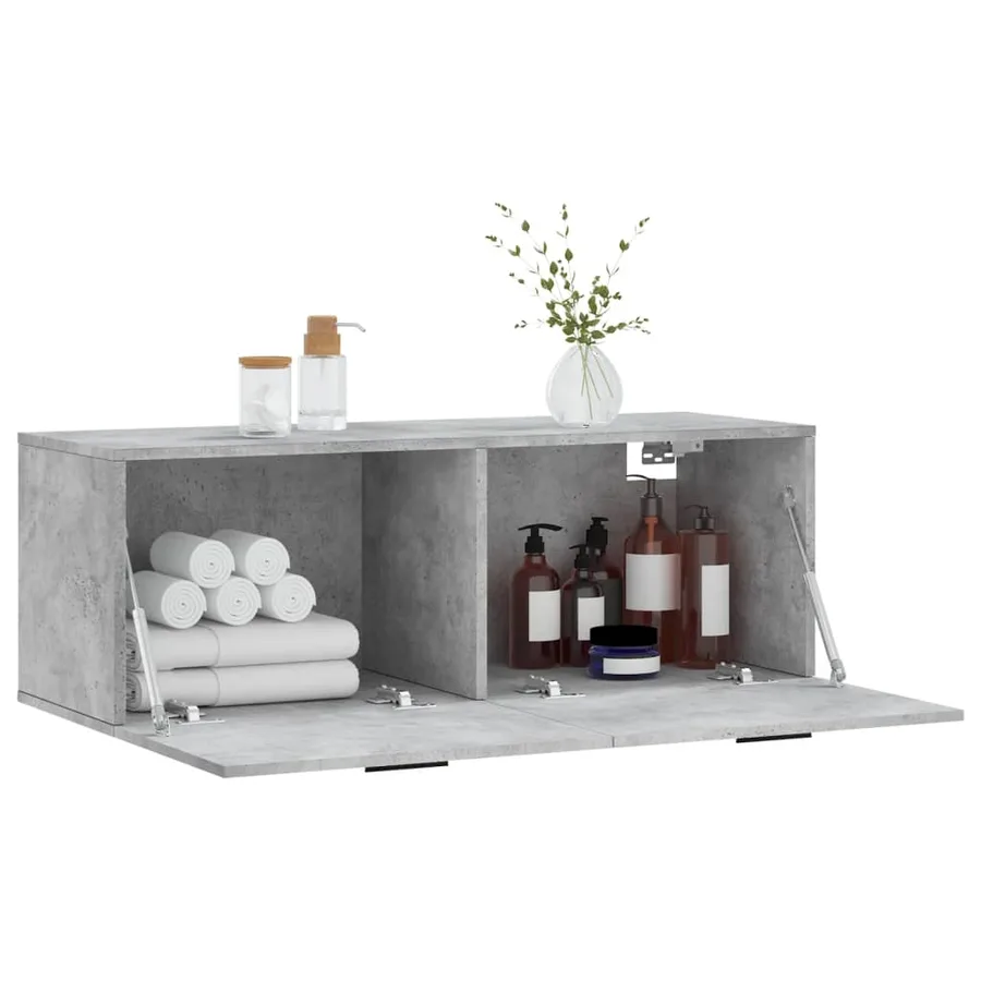 Armoire murale gris béton 100x36,5x35 cm bois d'ingénierie - 10