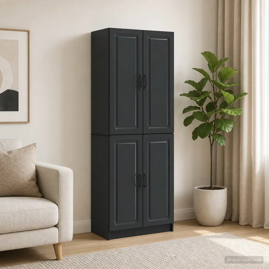 Ensemble de Meubles 2 pcs Noir Bois d'ingénierie
