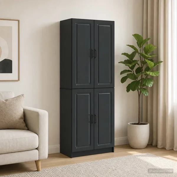 Ensemble de Meubles 2 pcs Noir Bois d'ingénierie