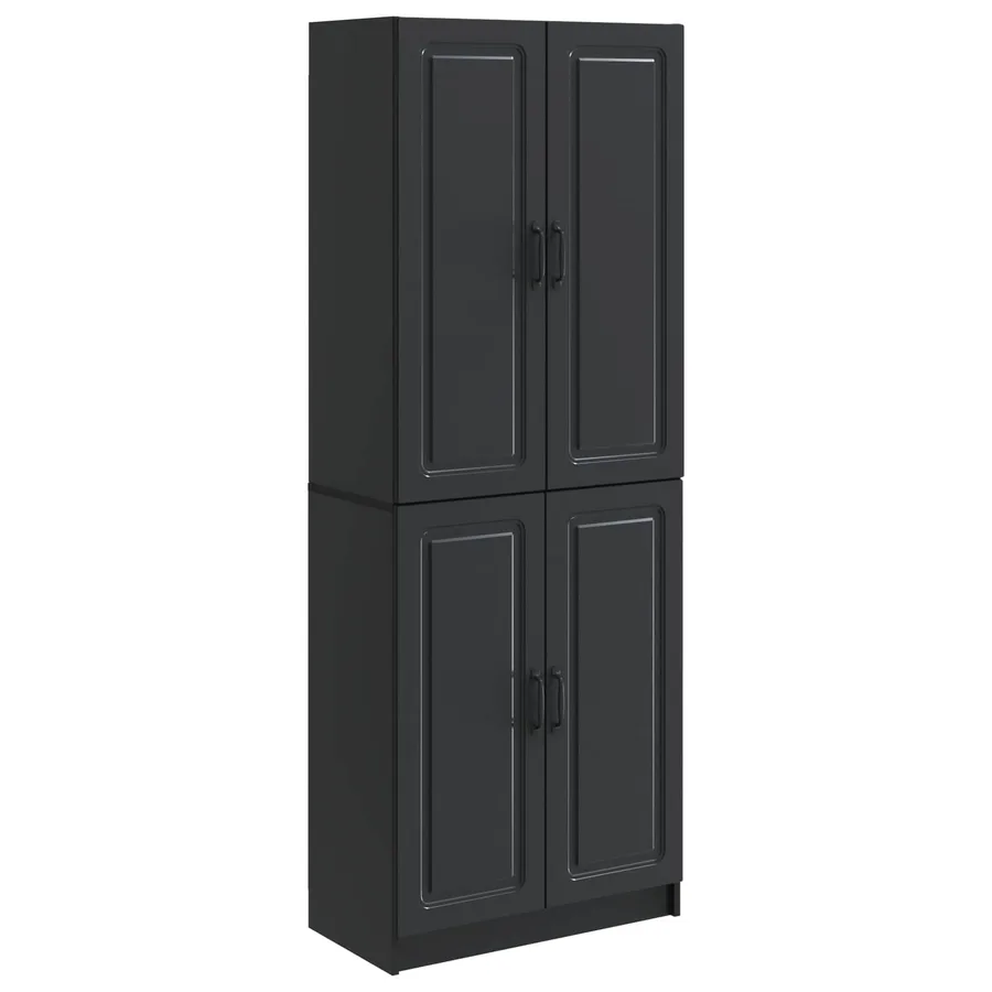 Ensemble de Meubles 2 pcs Noir Bois d'ingénierie - 2